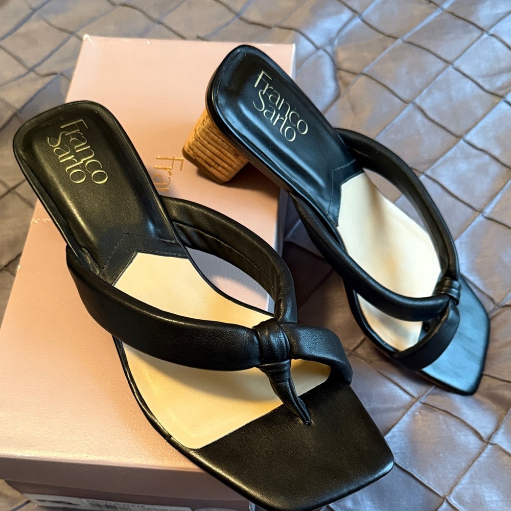 Franco Sarto Black Heeled Sandals